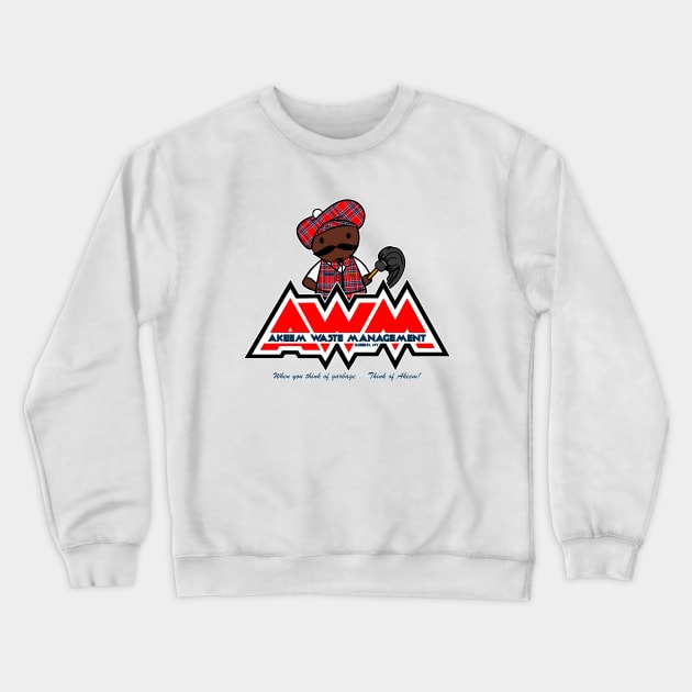 Akeem Waste Management Crewneck Sweatshirt by AngryMongoAff